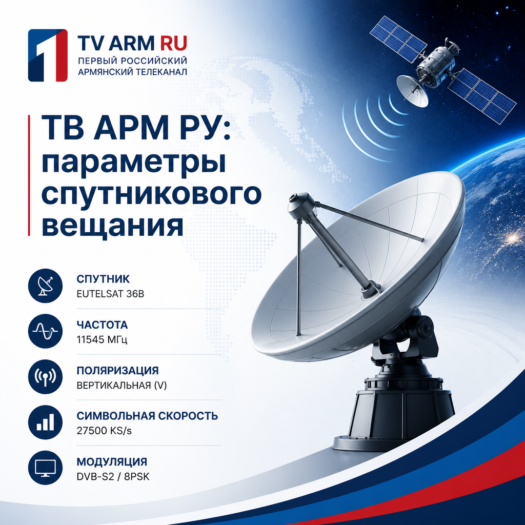 ТВ АРМ РУ: параметры спутникового вещания.